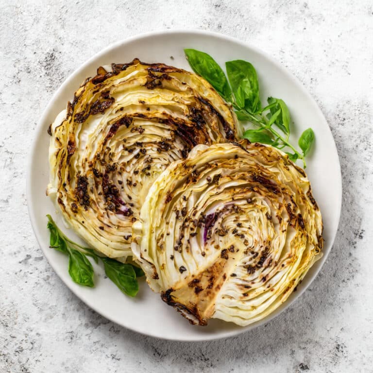 Oven Roasted or Grilled Garlic Roasted Cabbage Steaks Recipe