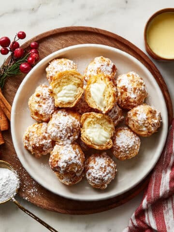 Eggnog Cream Puffs with Pastry Cream and Whipped Topping Recipe