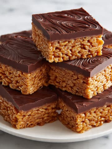 Peanut Butter Rice Krispie Treats with Chocolate Swirl Recipe