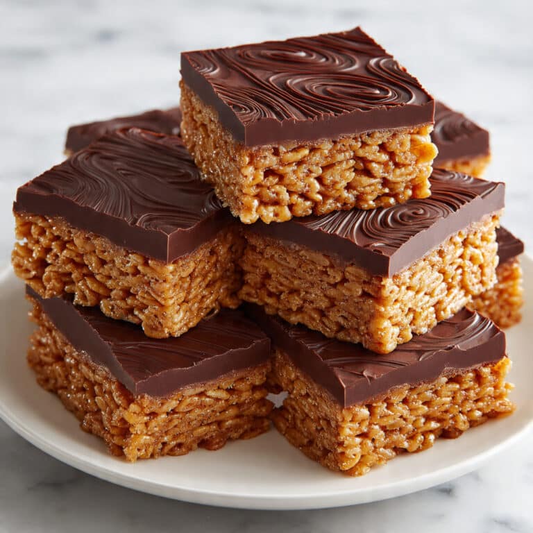 Peanut Butter Rice Krispie Treats with Chocolate Swirl Recipe