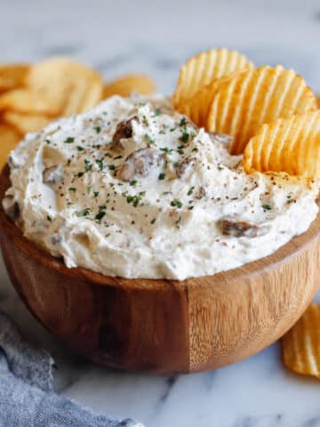 French Onion Dip with Cashew Sour Cream and Caramelized Onions Recipe