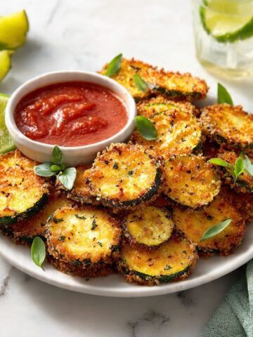 Air Fryer Parmesan Breadcrumb Zucchini Chips Recipe