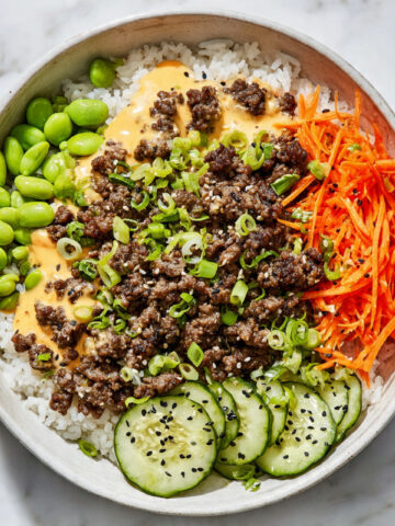 Ground Turkey Rice Bowls with Bang Bang Sauce Recipe