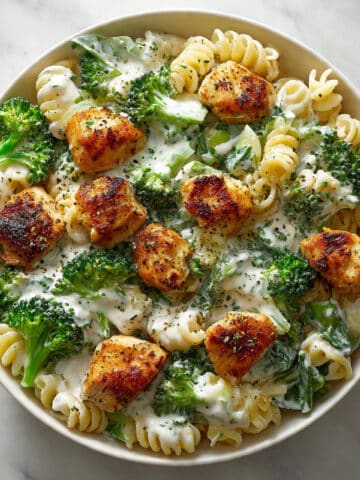Rotisserie Chicken Broccoli Pasta with Creamy Garlic Parmesan Sauce Recipe