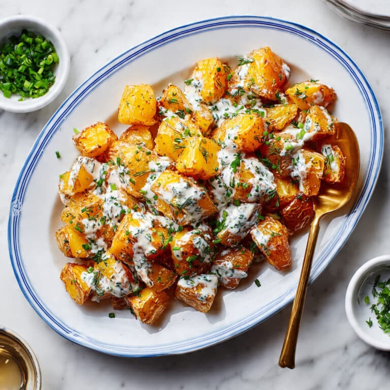 Crispy Baked Potato Salad with Fresh Herbs and Creamy Dressing Recipe