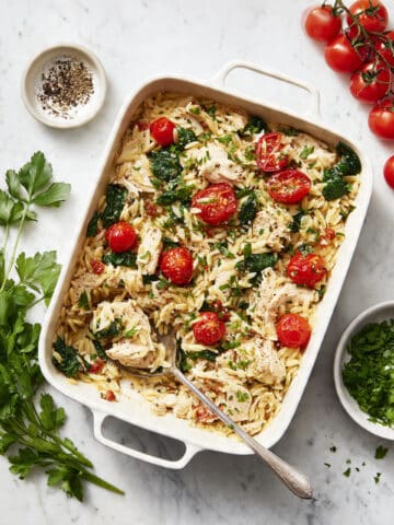 Baked Chicken Orzo with Boursin Cheese Recipe