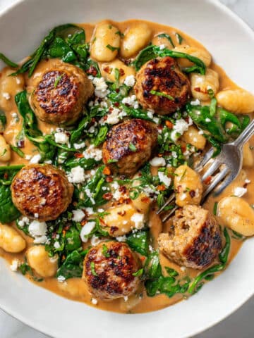 Slow-Cooker Tuscan Chicken Meatballs with Gnocchi Recipe