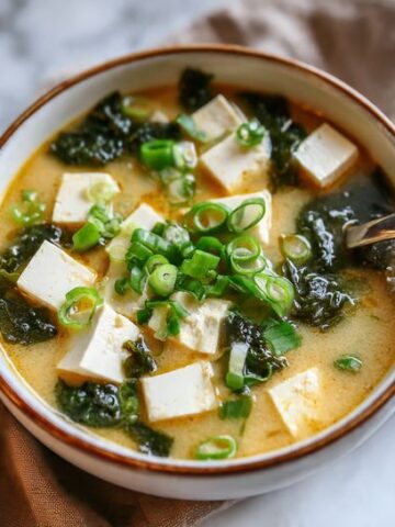 Traditional Miso Soup with Tofu and Wakame Recipe