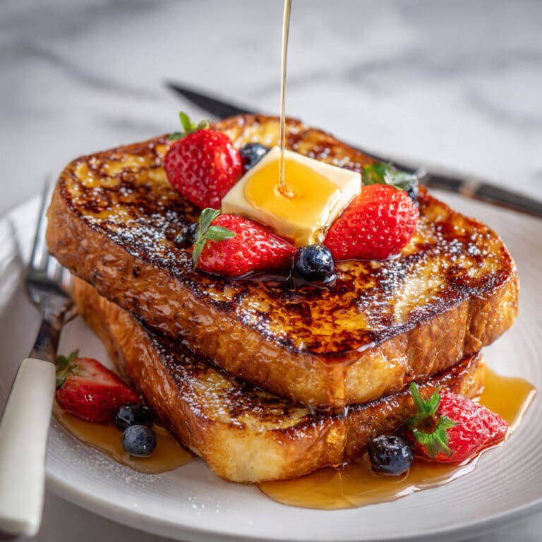 Classic French Toast with Maple Syrup and Fresh Fruit Recipe
