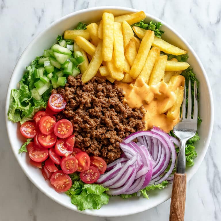 Burger Bowl with Crispy Fries and Special Sauce Recipe