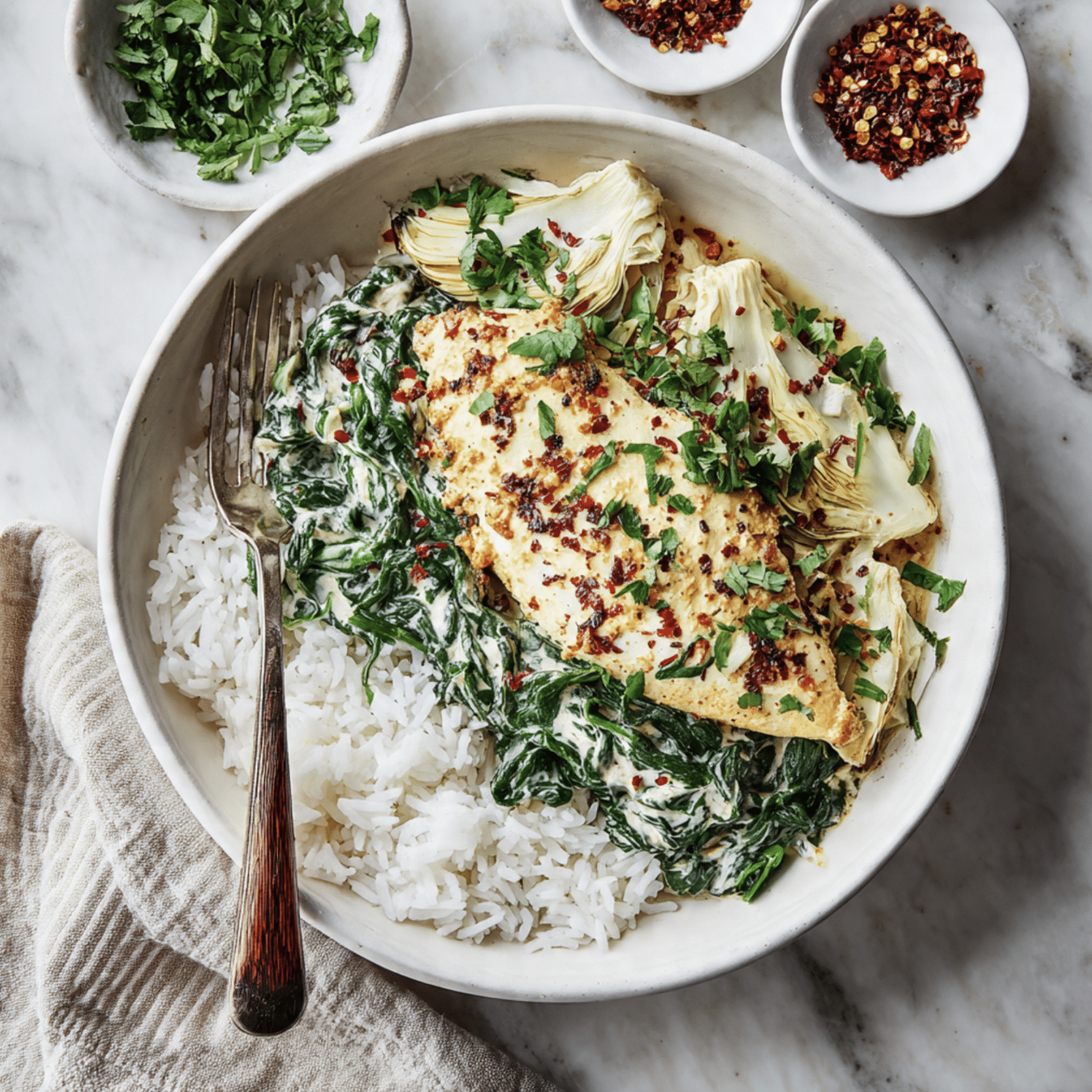 Spinach Artichoke Chicken Skillet Recipe