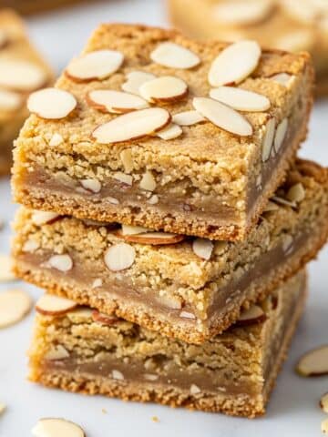 Vegan Almond Cookie Bars with Frangipane and Sliced Almond Topping Recipe