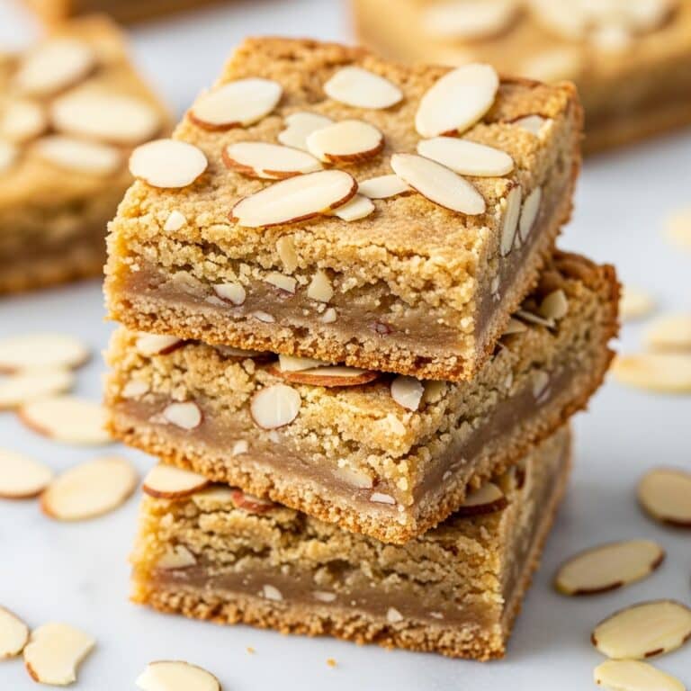 Vegan Almond Cookie Bars with Frangipane and Sliced Almond Topping Recipe