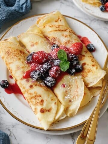 Berry Cream Cheese Crepes with Fresh Fruit Recipe