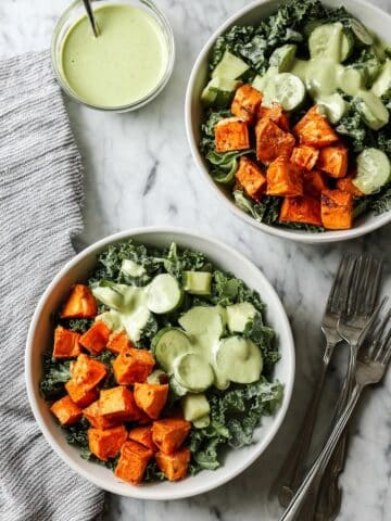 Crispy Buffalo Tofu and Kale Salad with Vegan Ranch Recipe