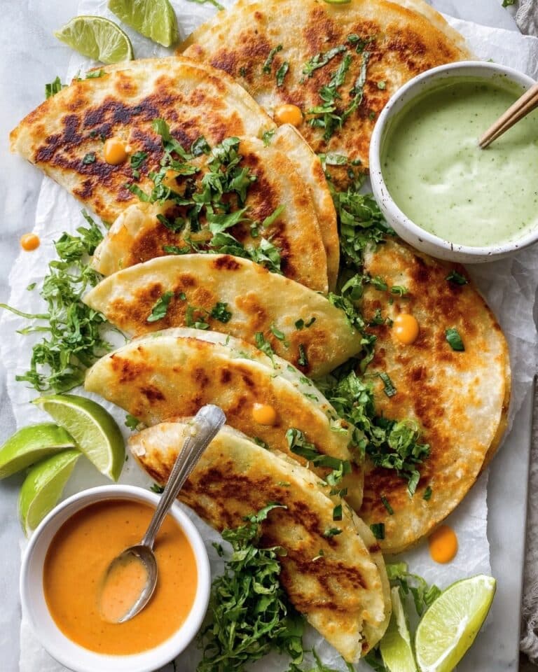 White Bean Buffalo Tacos with Cilantro Sauce Recipe