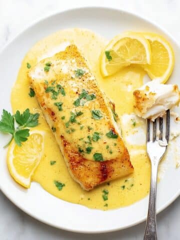 Pan-Seared Halibut with Lemon Butter Sauce Recipe