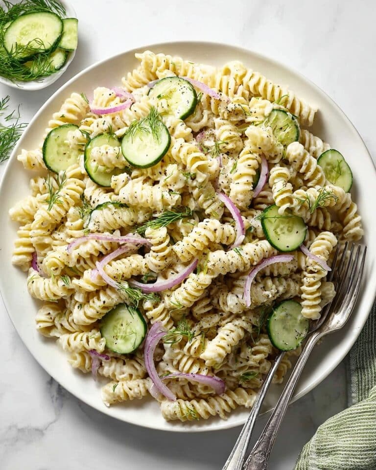 Cucumber Pasta Salad with Coconut Milk and Dill Recipe