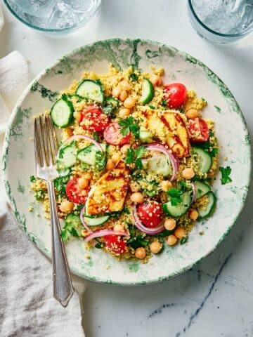 Halloumi Couscous Salad with Lemon and Fresh Herbs Recipe