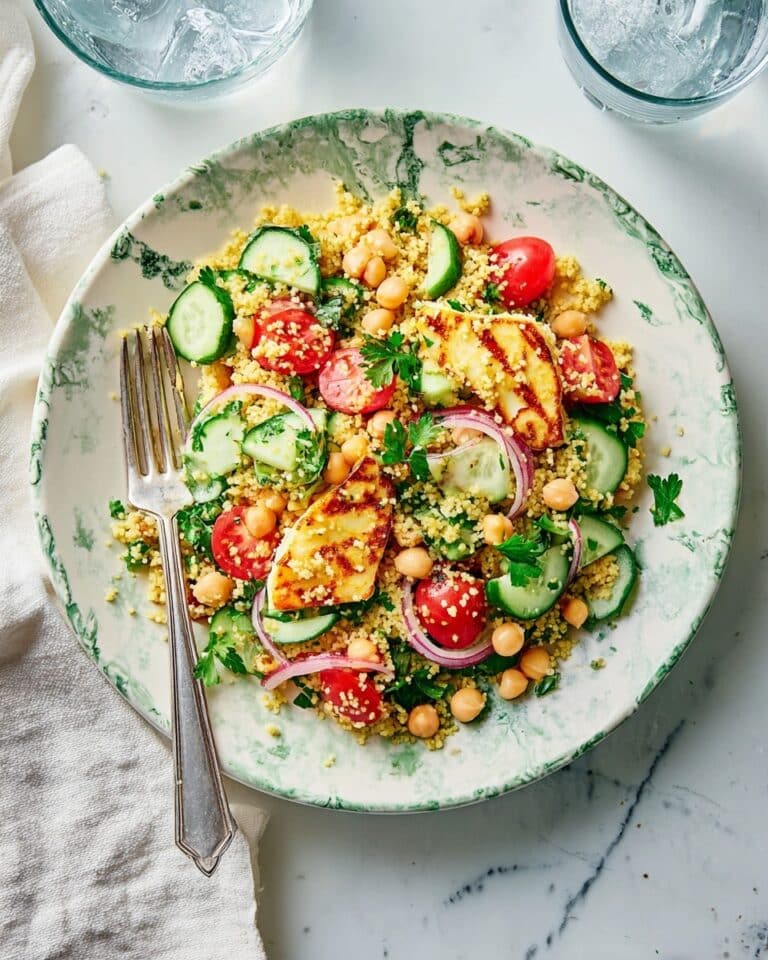 Halloumi Couscous Salad with Lemon and Fresh Herbs Recipe