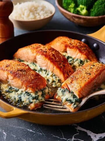 Creamy Spinach Stuffed Salmon Recipe