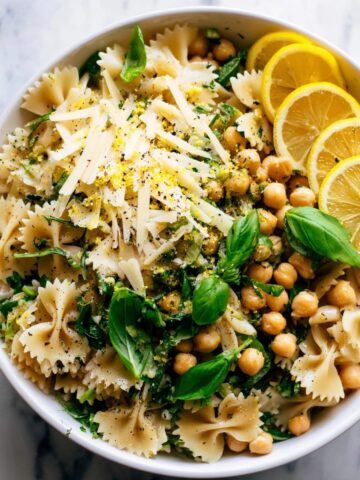 Lemon Herb Pasta Salad with Marinated Chickpeas Recipe