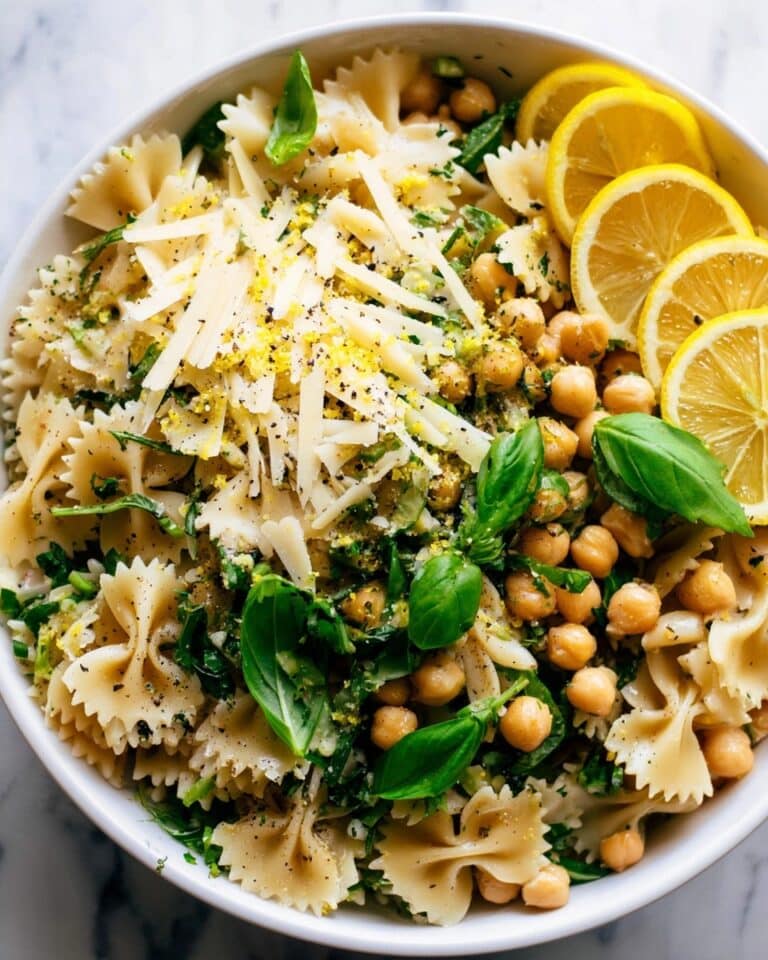 Lemon Herb Pasta Salad with Marinated Chickpeas Recipe