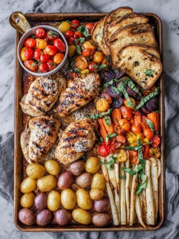 Sheet Pan Bruschetta Chicken and Veggies Recipe