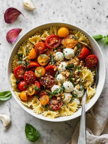 Bruschetta Pasta Salad with Mini Mozzarella Balls Recipe
