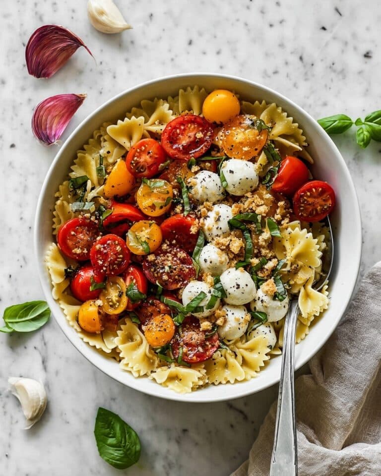 Bruschetta Pasta Salad with Mini Mozzarella Balls Recipe