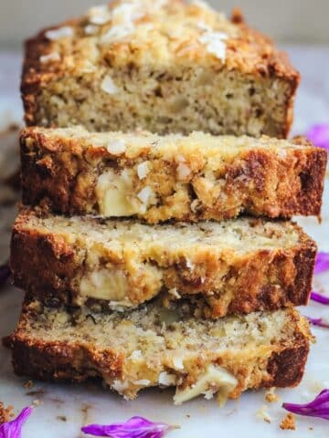Hawaiian Banana Bread with Pineapple, Coconut & Macadamia Nuts Recipe