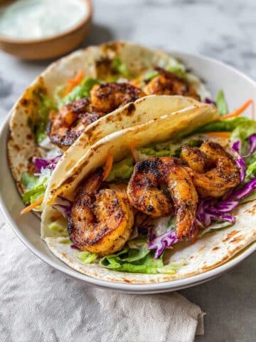 Blackened Shrimp Tacos with Garlic Aioli Recipe