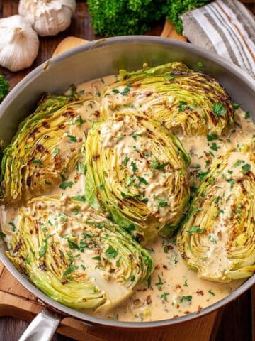 Creamy Garlic Parmesan Cabbage Recipe