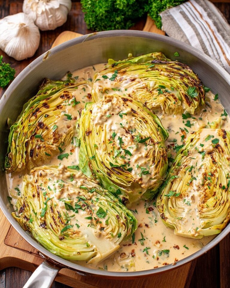 Creamy Garlic Parmesan Cabbage Recipe