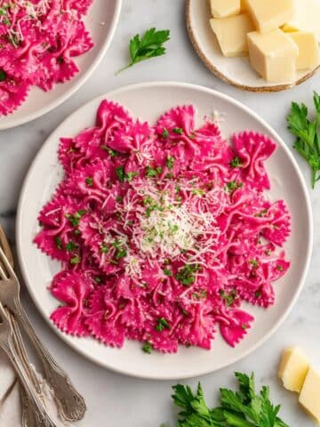Quick + Easy Creamy Beet Pasta Recipe