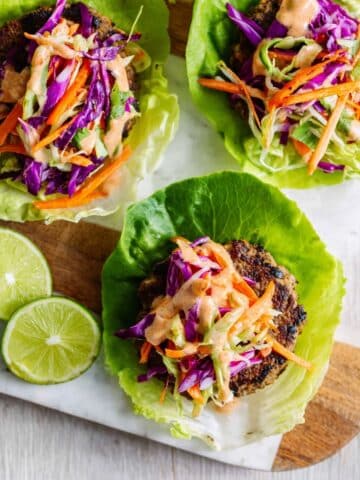 Paleo Thai Turkey Burgers with Sriracha Mayo and Fresh Slaw Recipe