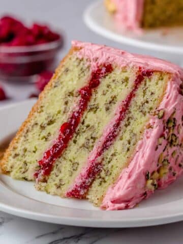 Raspberry Pistachio Layer Cake Recipe