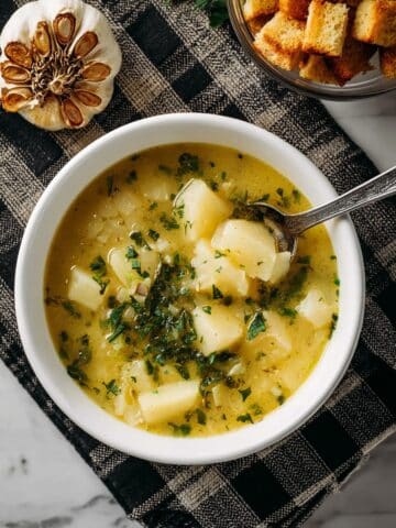 Roasted Garlic Potato Soup Recipe