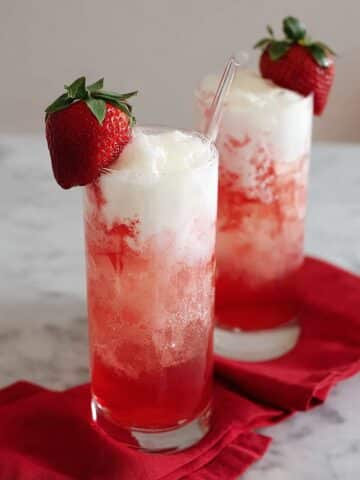 Delicious Italian Soda with Flavored Syrup and Fresh Fruit Recipe