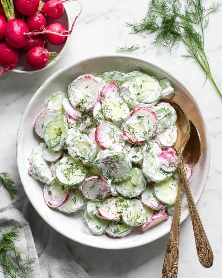 Cucumber Radish Salad with Yogurt Dill Dressing Recipe
