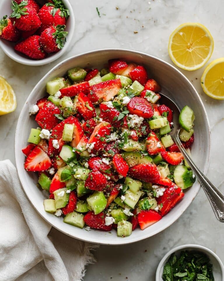 20-Minute Strawberry Cucumber Salad with Feta, Basil, and Mint Recipe
