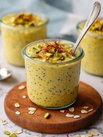 Indian Overnight Oats with Pistachios and Saffron Recipe