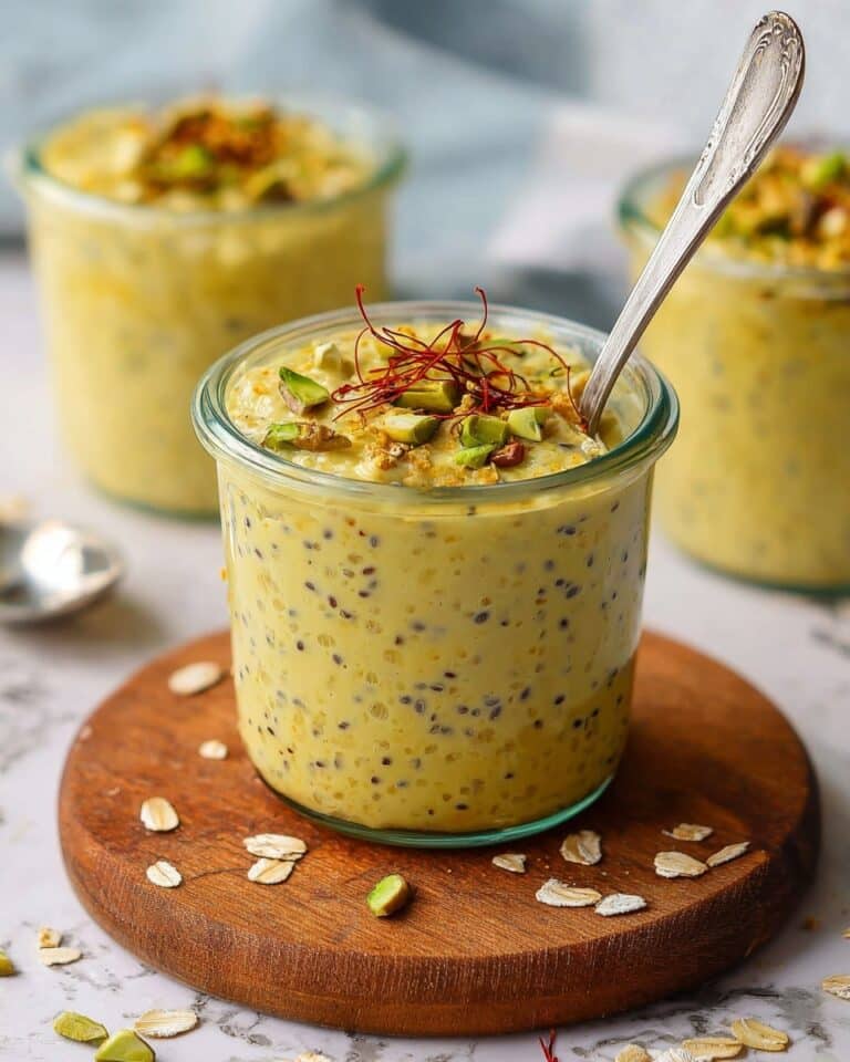 Indian Overnight Oats with Pistachios and Saffron Recipe
