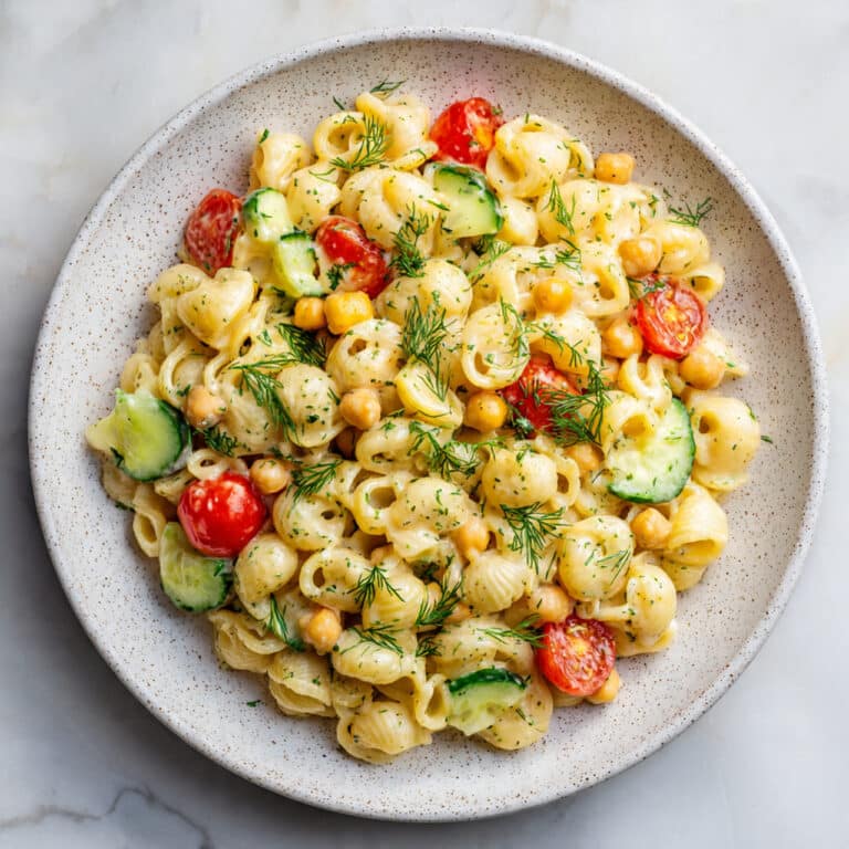 Chickpea Pasta Salad with Creamy Lemon Tahini Dressing Recipe