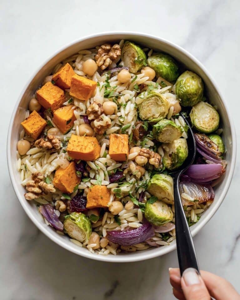Vegan Roasted Veggie Orzo Salad Recipe
