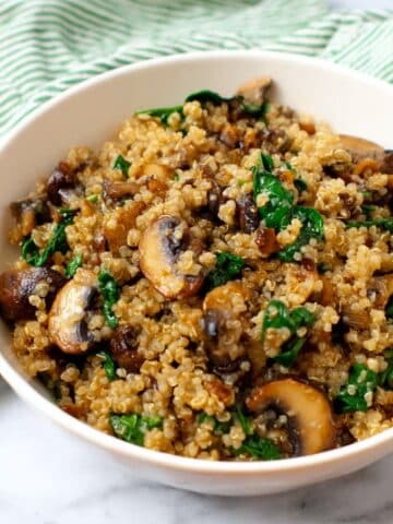 Low Carb Mushroom & Spinach Cauliflower Rice Recipe