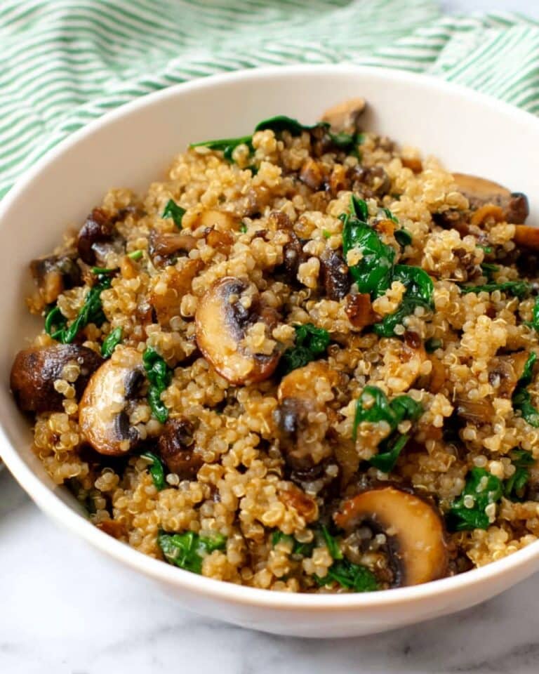 Low Carb Mushroom & Spinach Cauliflower Rice Recipe