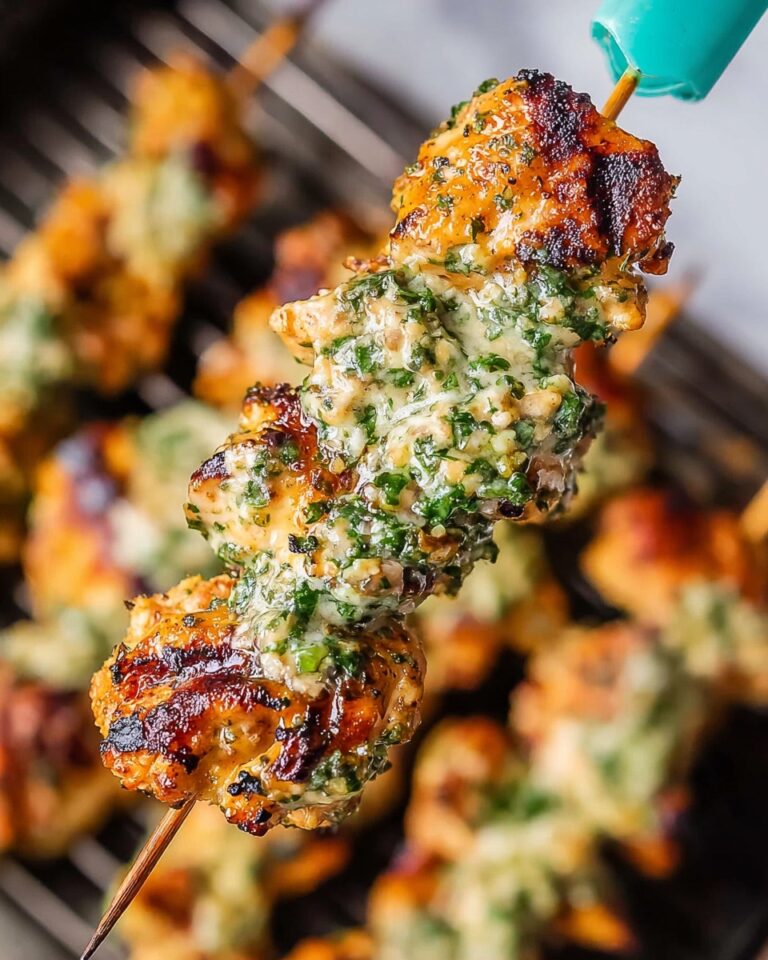 Air Fryer Garlic Parmesan Chicken Skewers Recipe