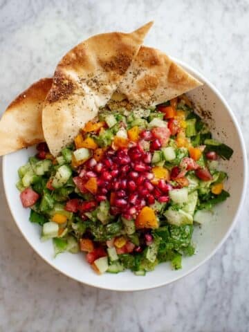 Lebanese Fattoush Salad with Fried Pita Chips Recipe