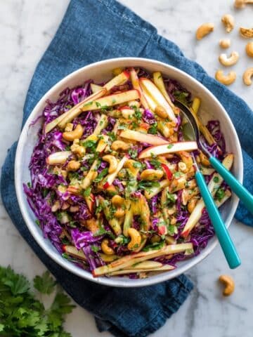 Apple and Red Cabbage Salad with Chili Cashews Recipe